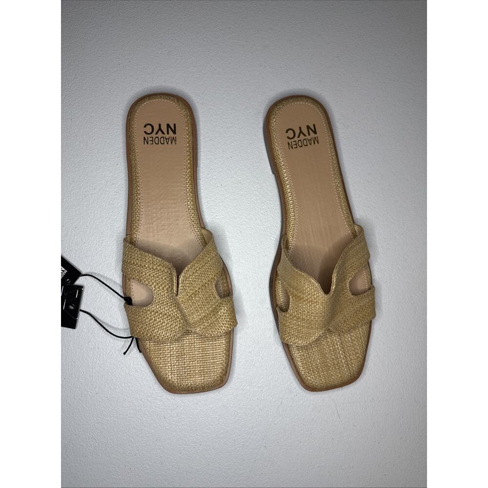 Madden NYC Women’s Classic RAFFIA Flat Slide Sandals Size 10 - Picture 3 of 5